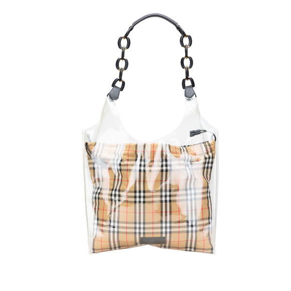Pre-Loved Burberry PVC and House Check Canvas Shopper Tote - Picture 1 of 11